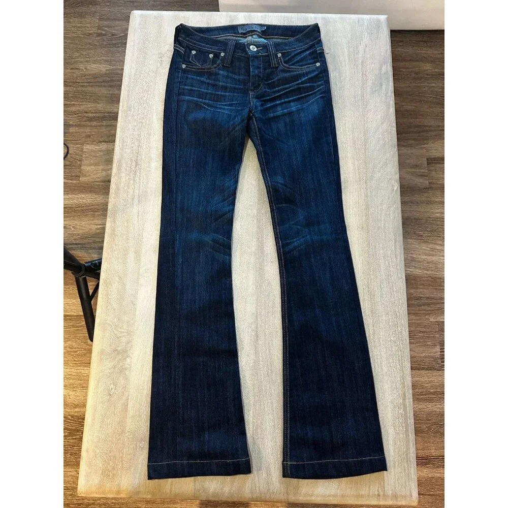 frankie b Y2K Vintage Flare Jeans Low Rise Dark Wash Size 24